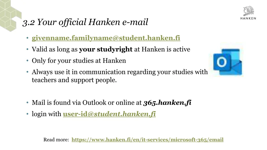 3 2 your official hanken e mail