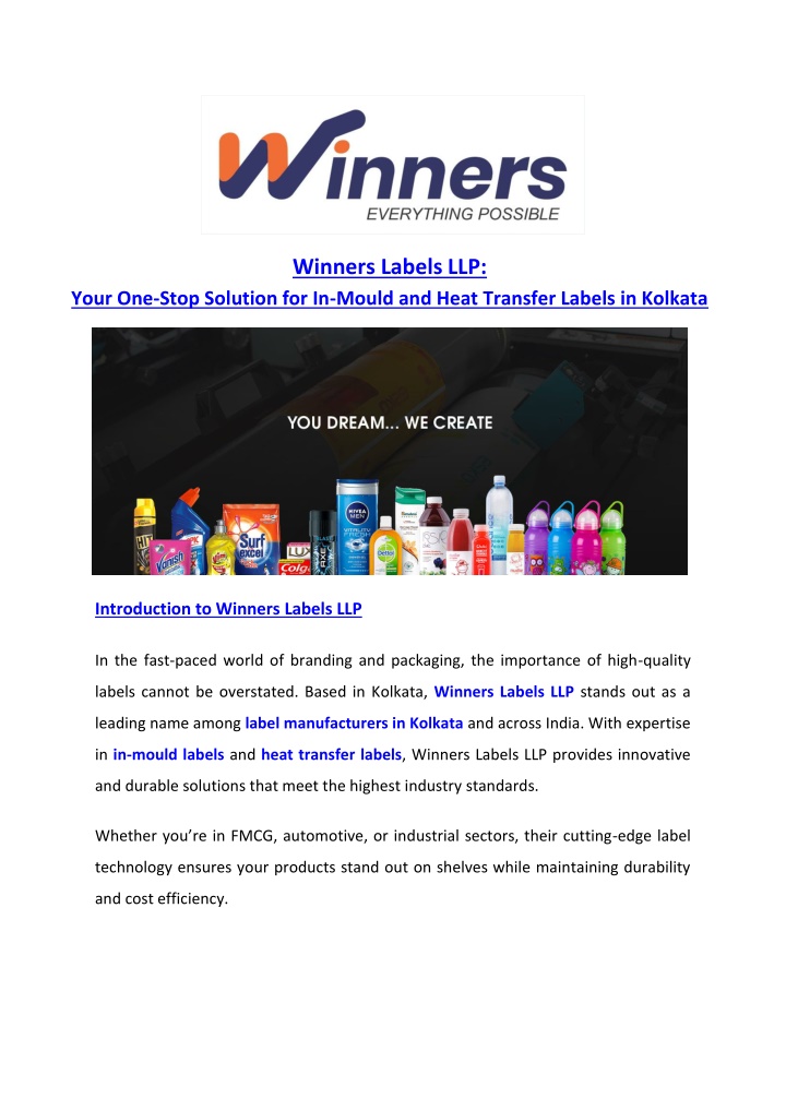 winners labels llp