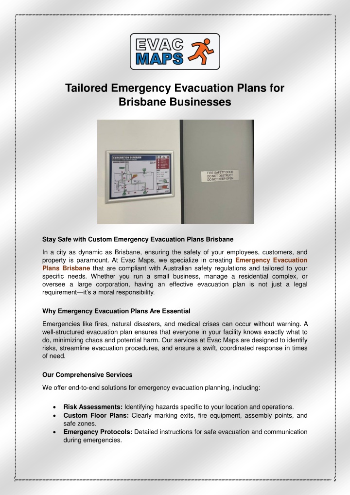 tailored emergency evacuation plans for brisbane