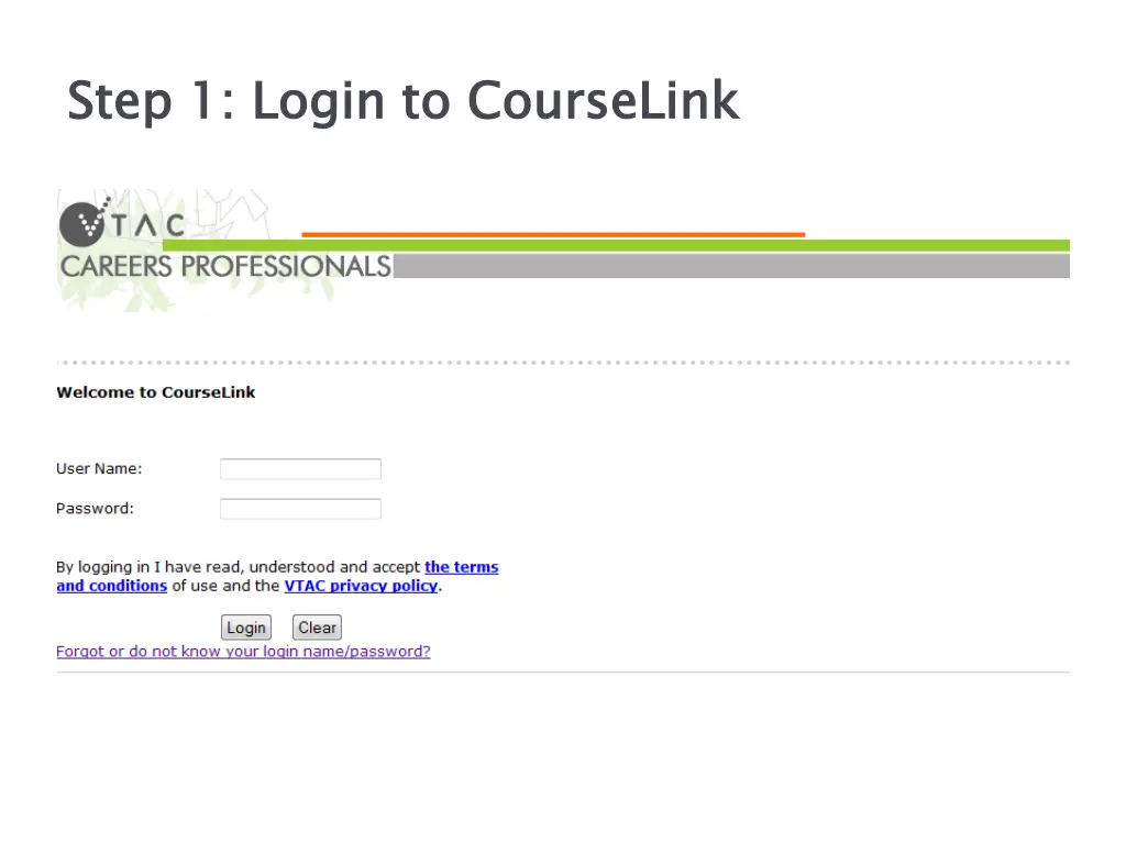 step 1 login to