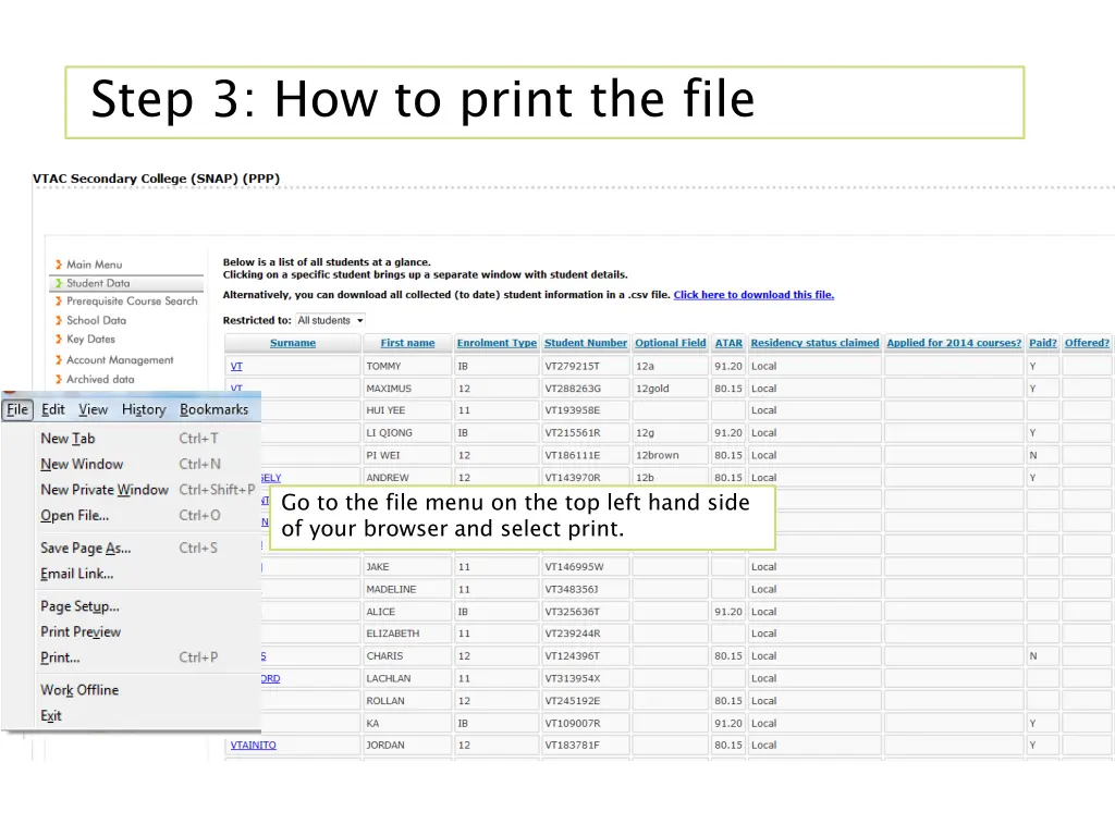 step 3 how to print the file