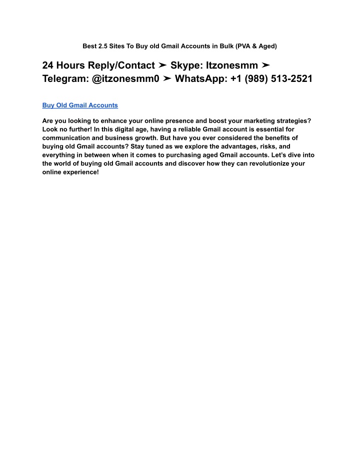 best 2 5 sites to buy old gmail accounts in bulk