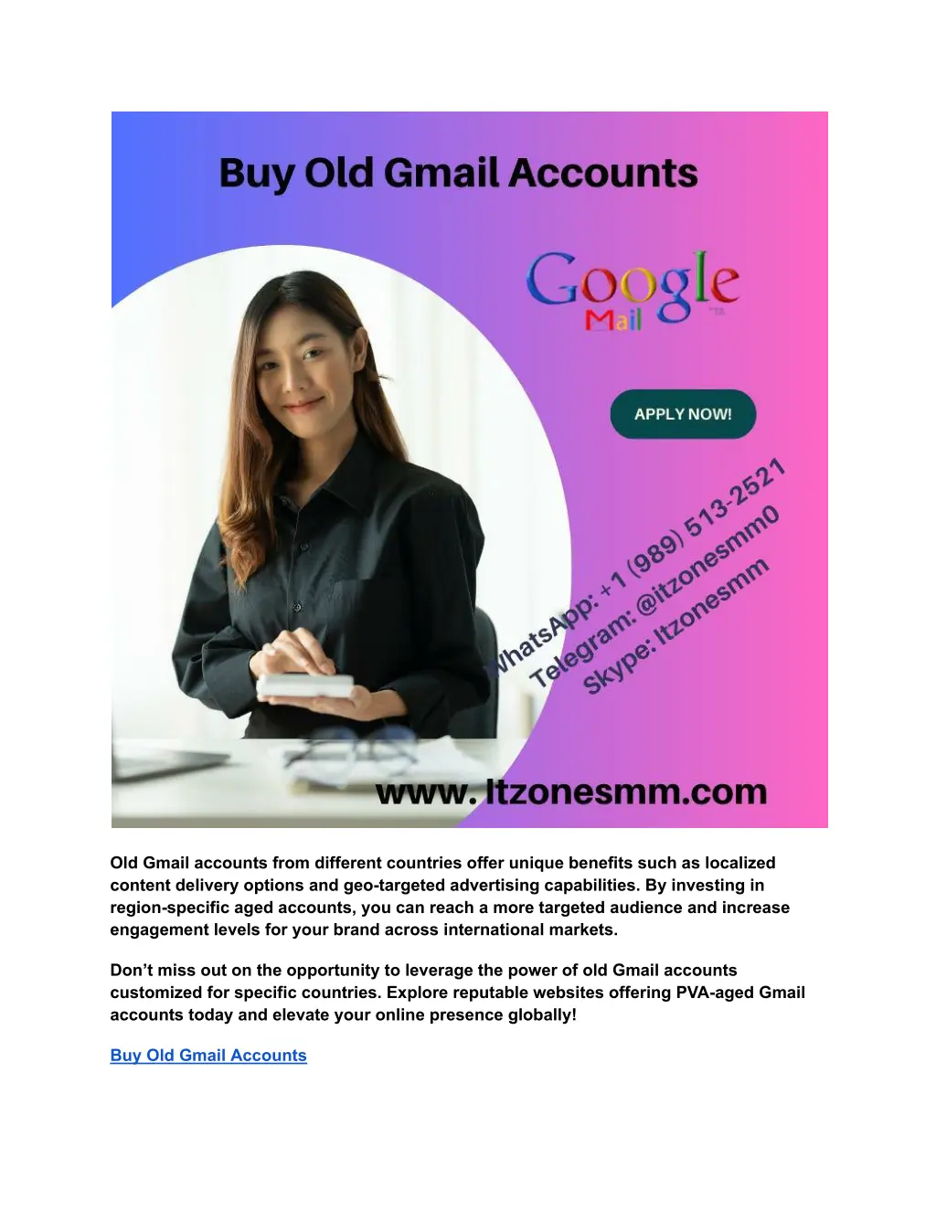 old gmail accounts from different countries offer