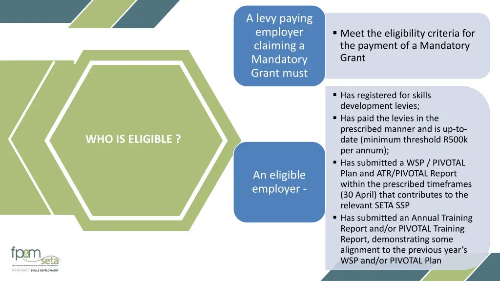 a levy paying employer claiming a mandatory grant