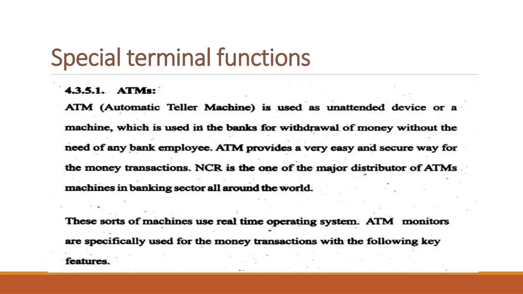 special terminal functions special terminal