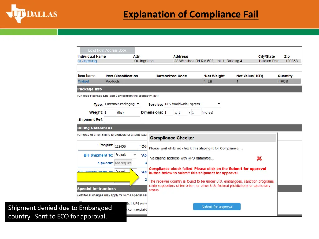 explanation of compliance fail