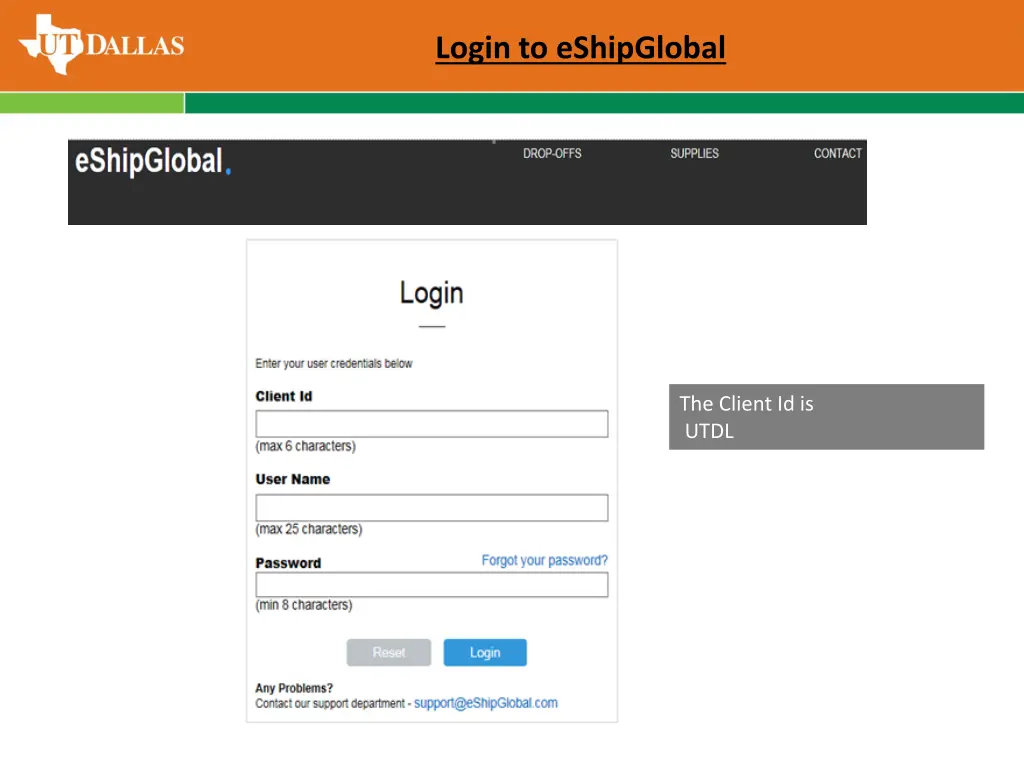 login to eshipglobal