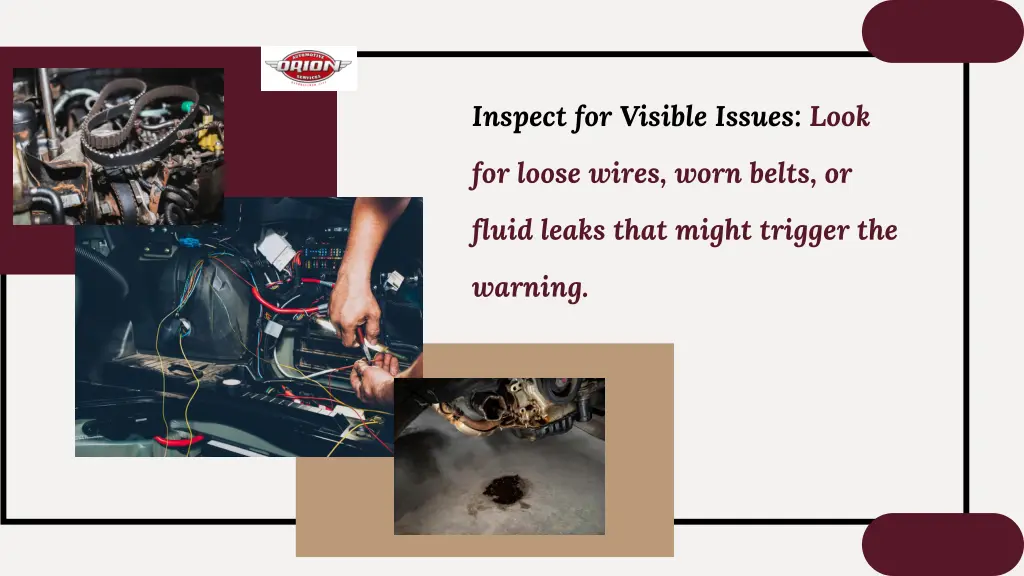 inspect for visible issues look