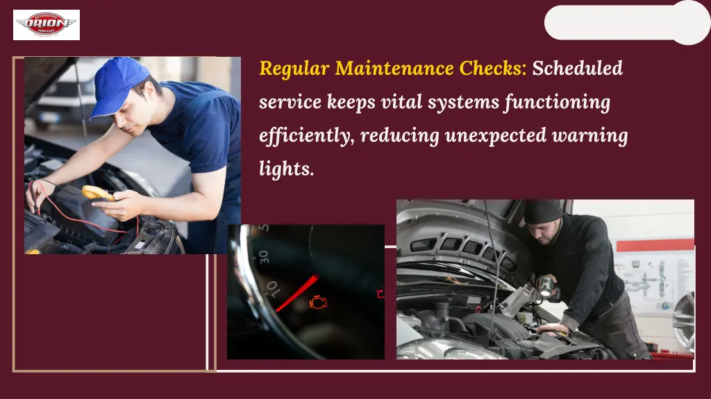 regular maintenance checks scheduled service