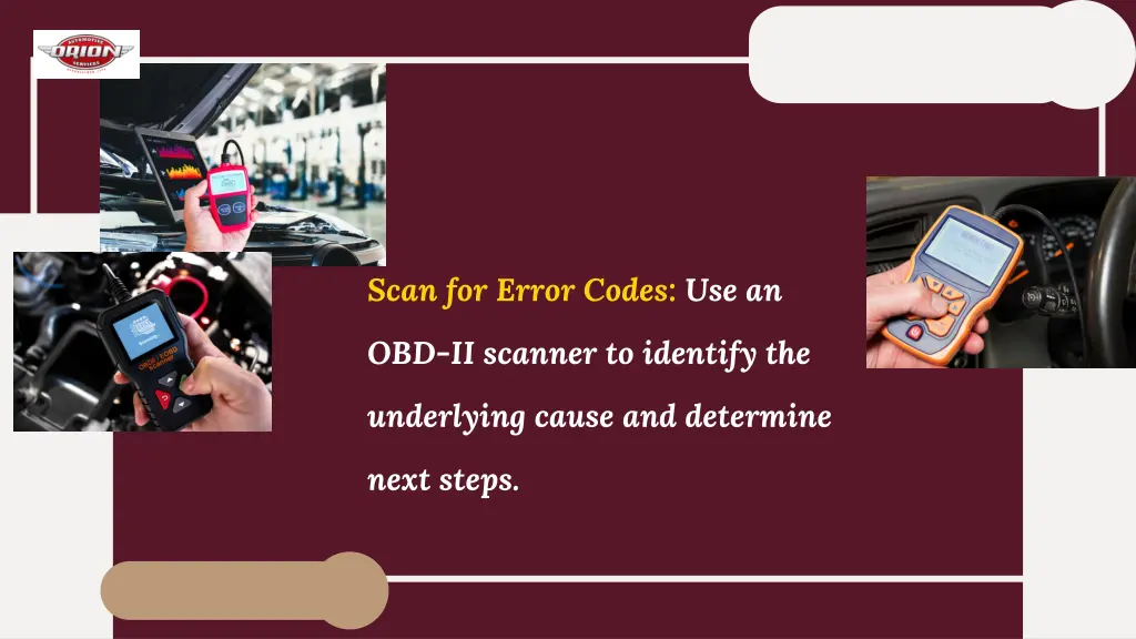 scan for error codes use an