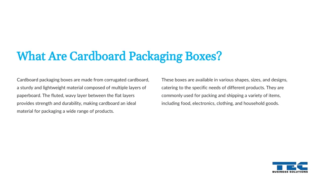 what are cardboard packaging boxes what