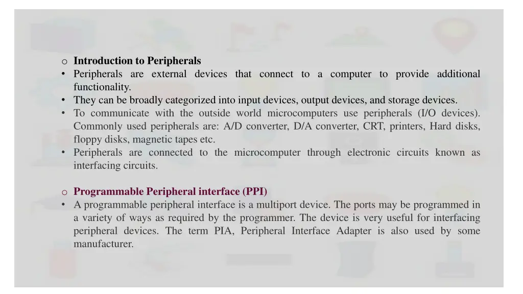 o introduction to peripherals peripherals