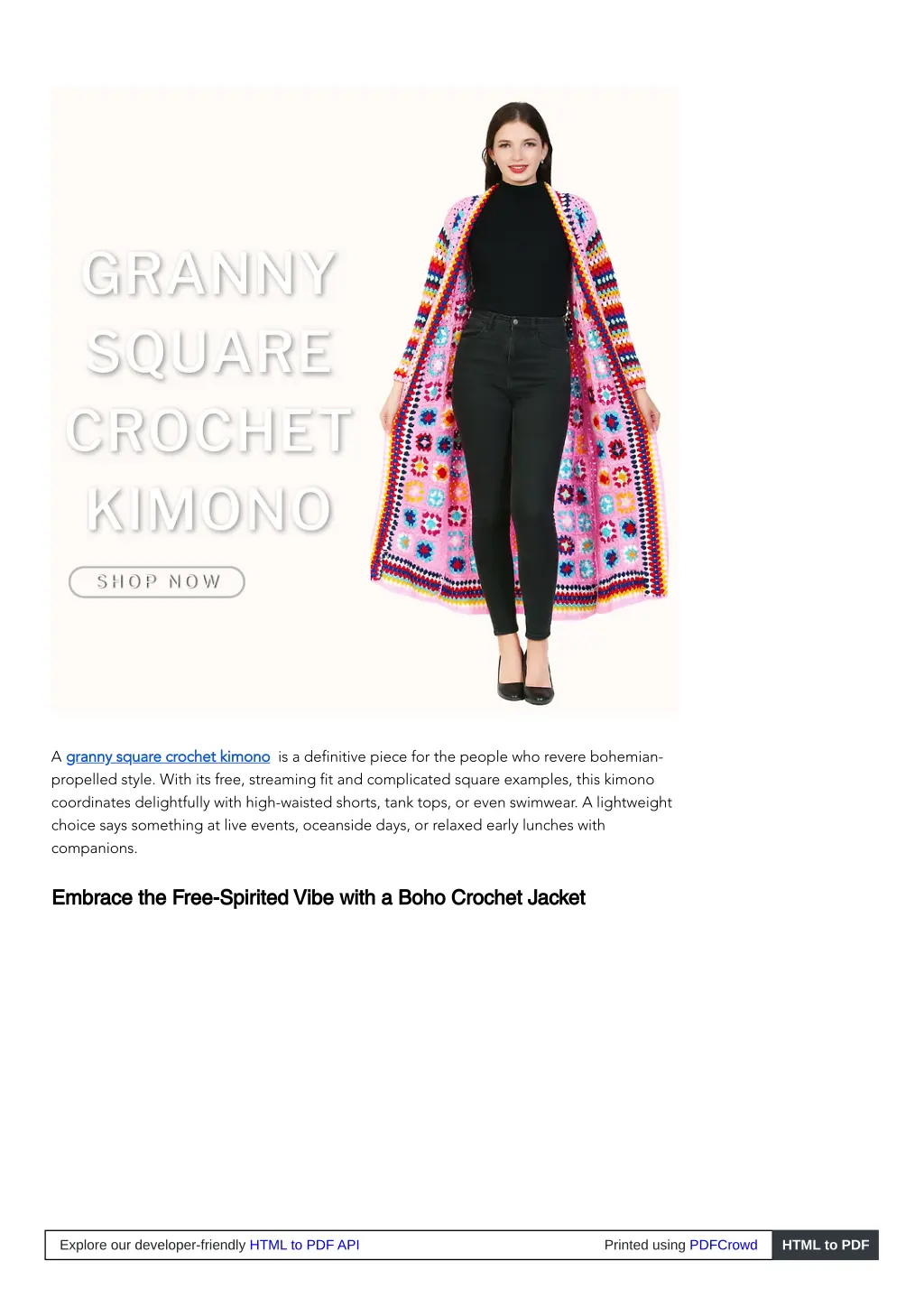 a granny square crochet kimono is a definitive