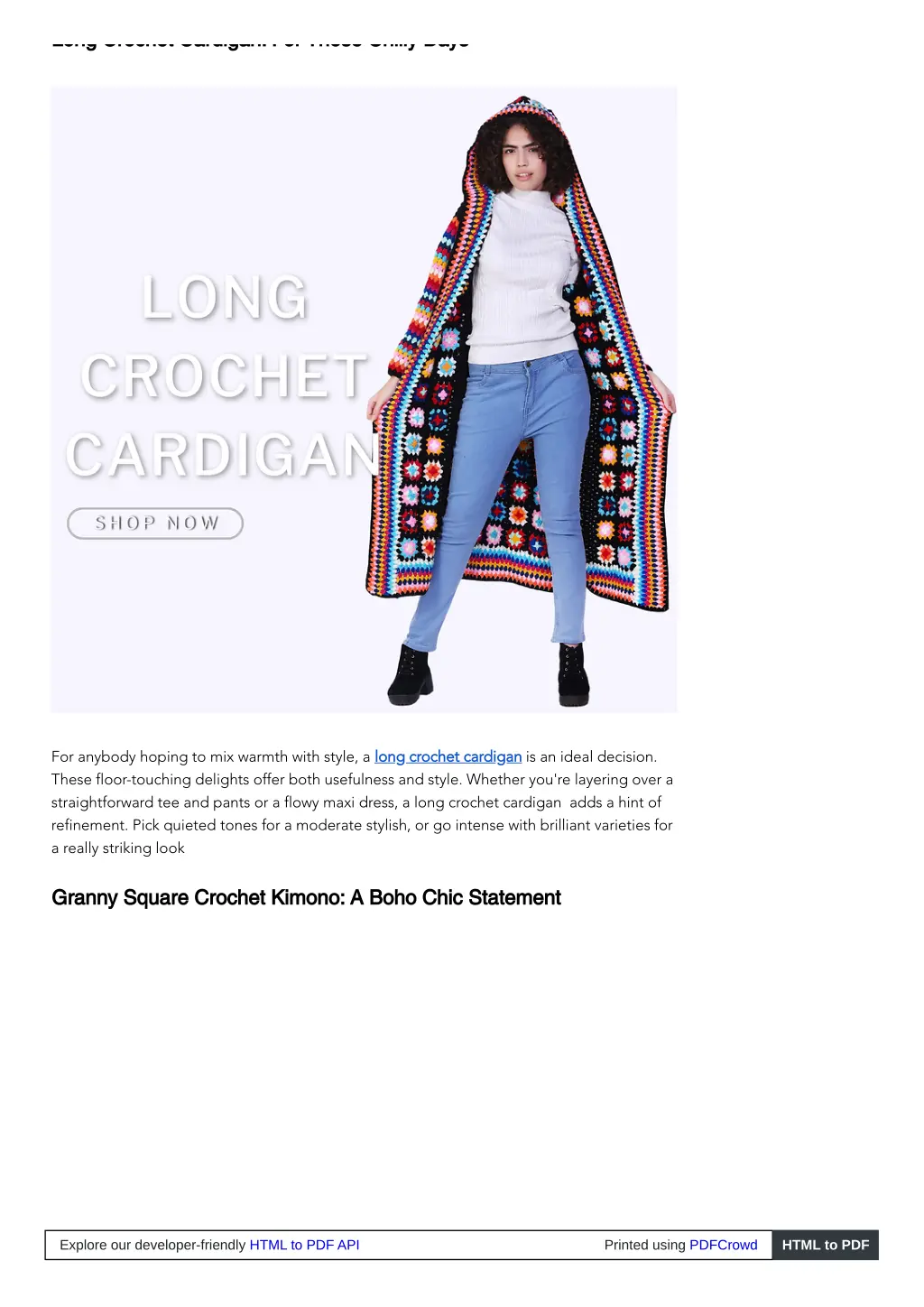 long crochet cardigan for those chilly days