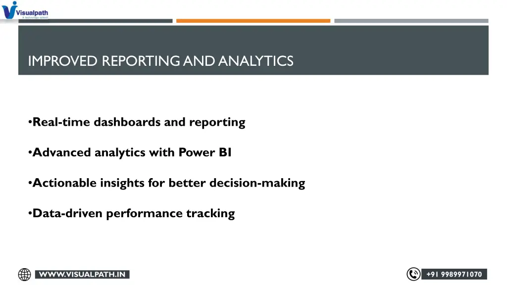 improved reporting and analytics