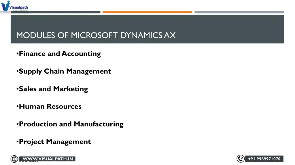 modules of microsoft dynamics ax