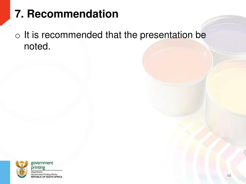 7 recommendation