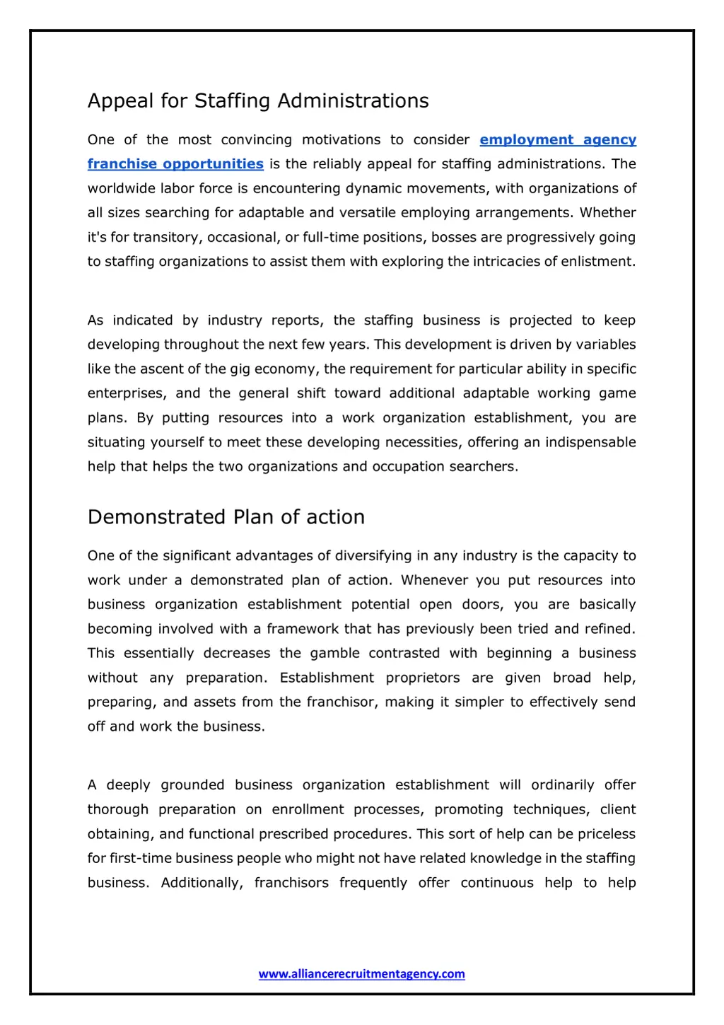 appeal for staffing administrations