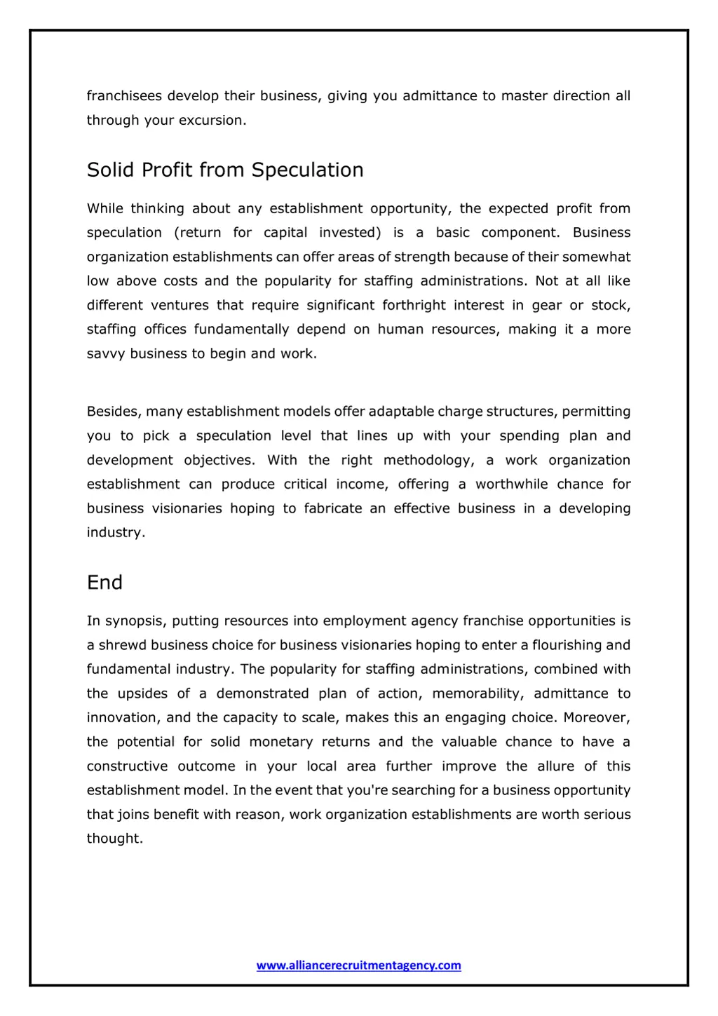 franchisees develop their business giving