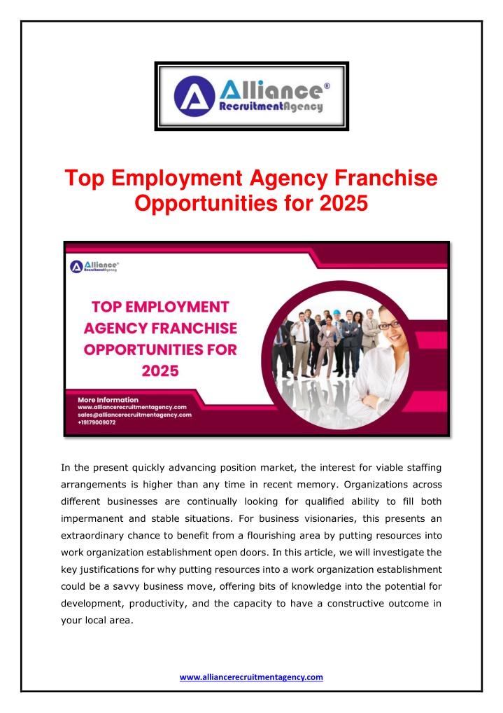 top employment agency franchise opportunities