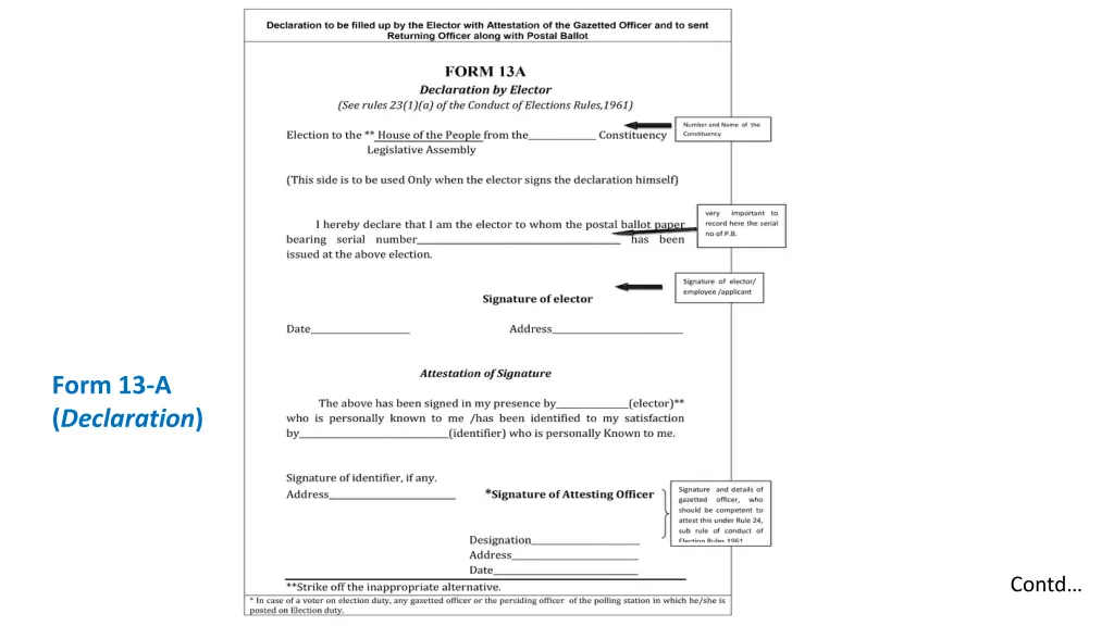 form 13 a declaration