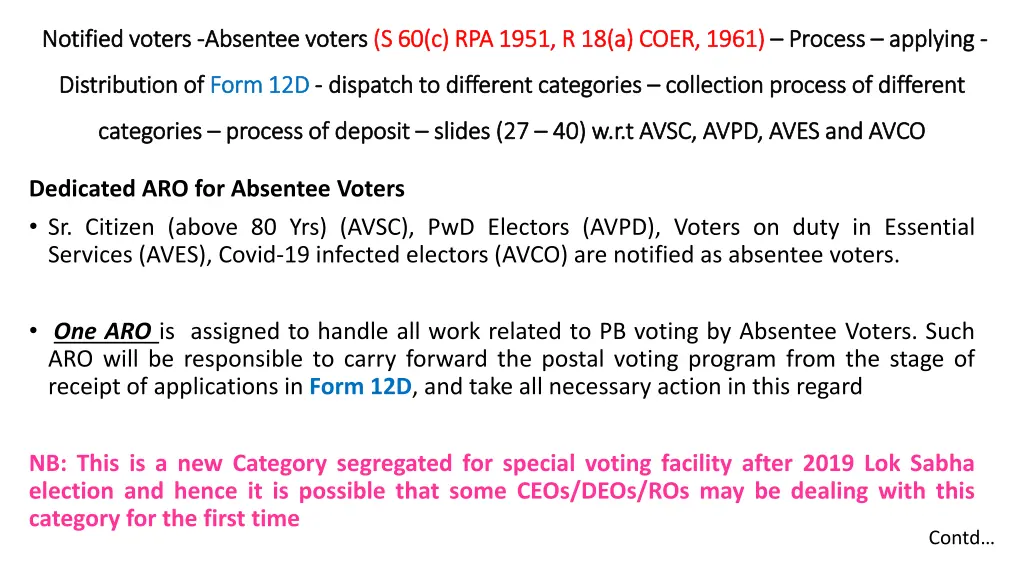 notified voters notified voters absentee voters