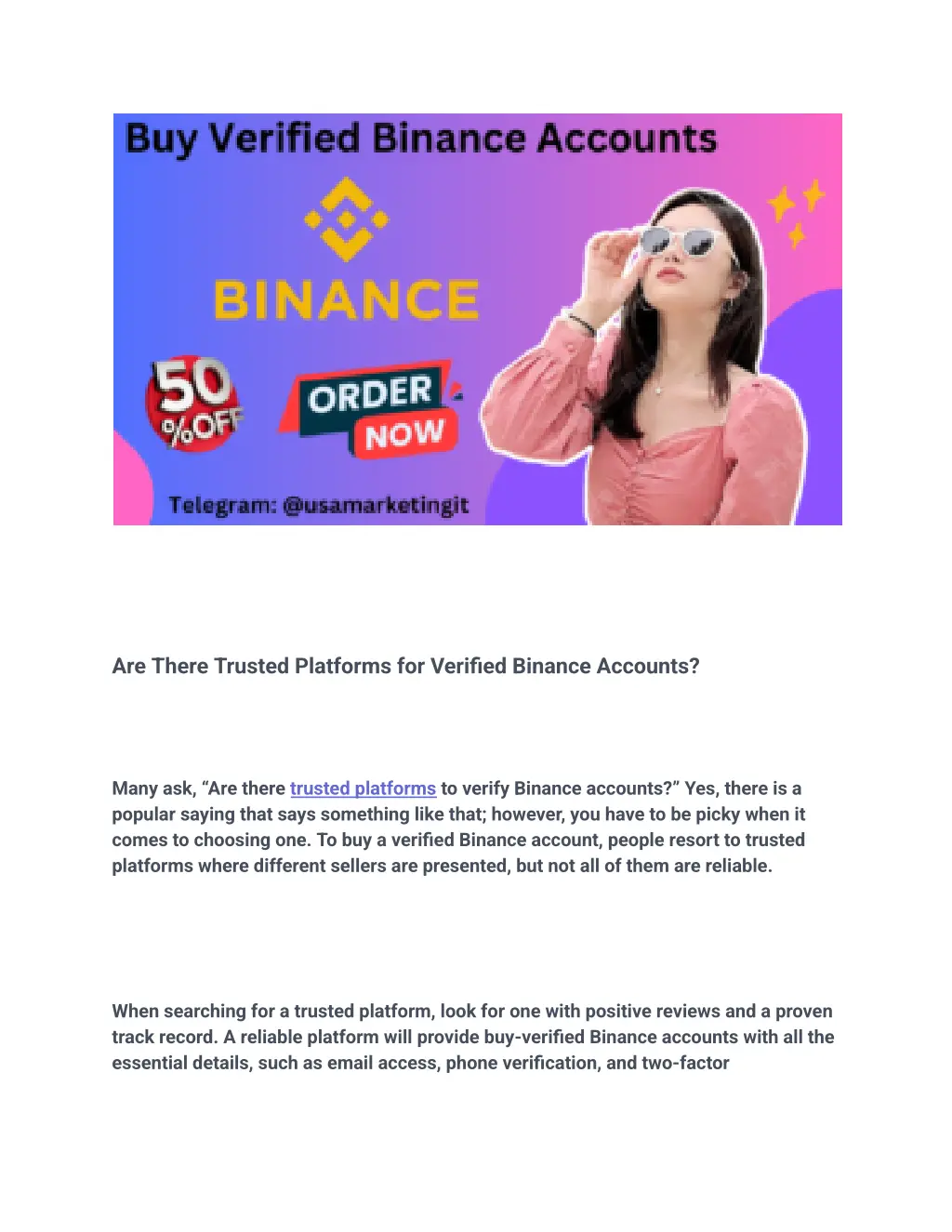 are there trusted platforms for verified binance