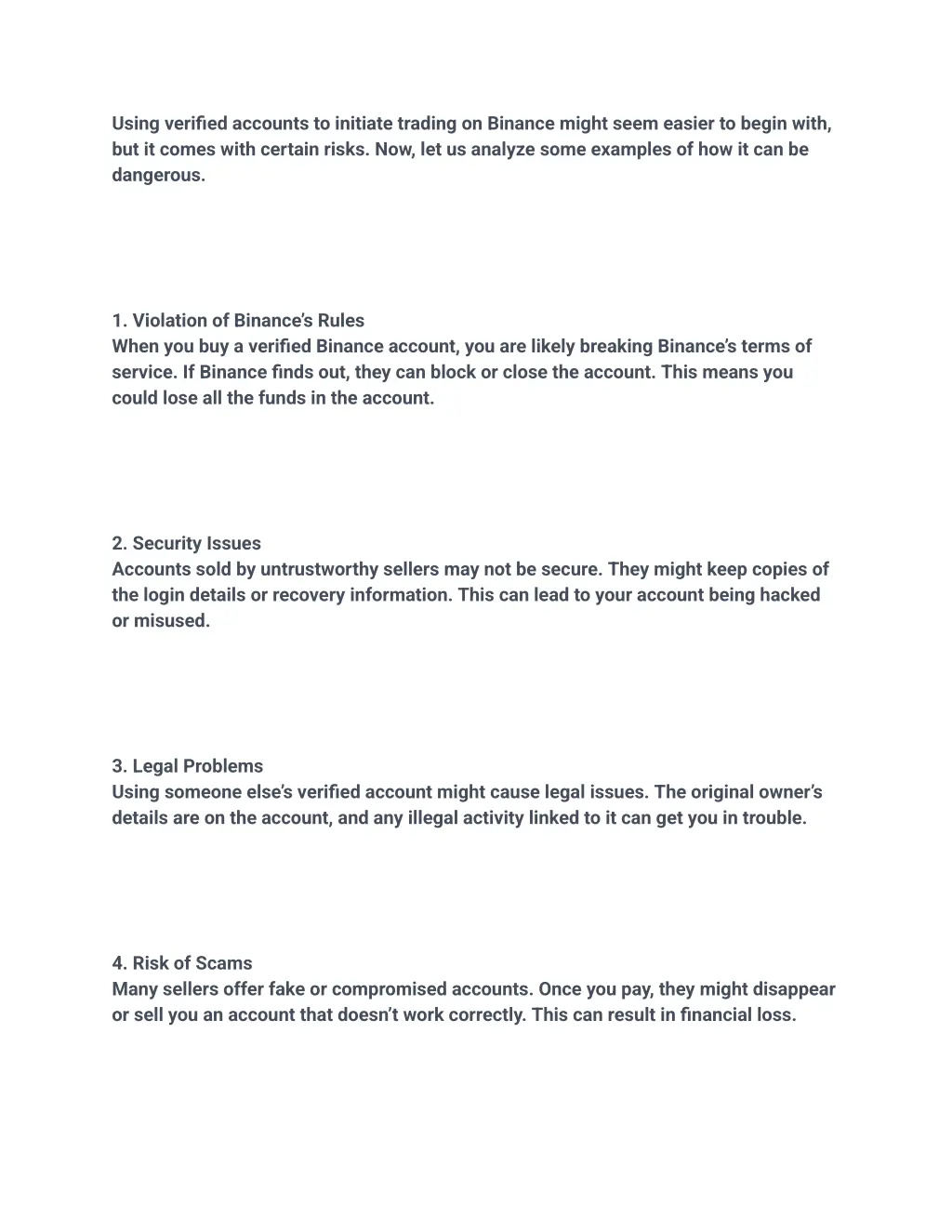 using verified accounts to initiate trading