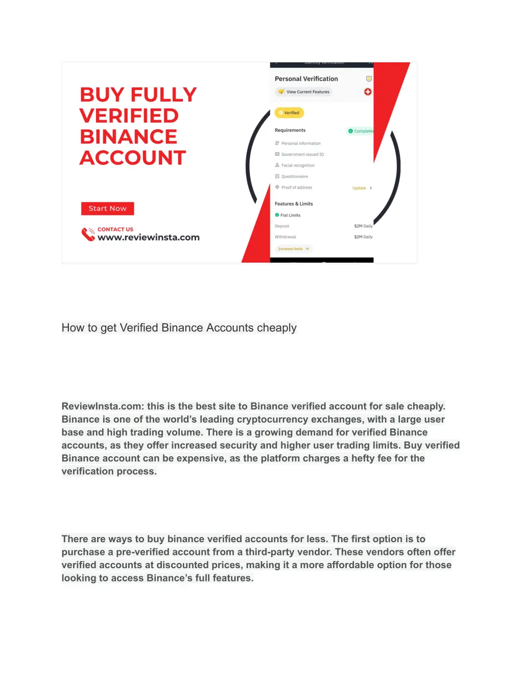 how to get verified binance accounts cheaply