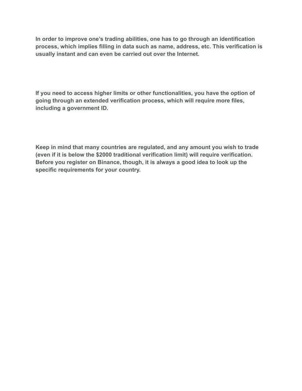 in order to improve one s trading abilities