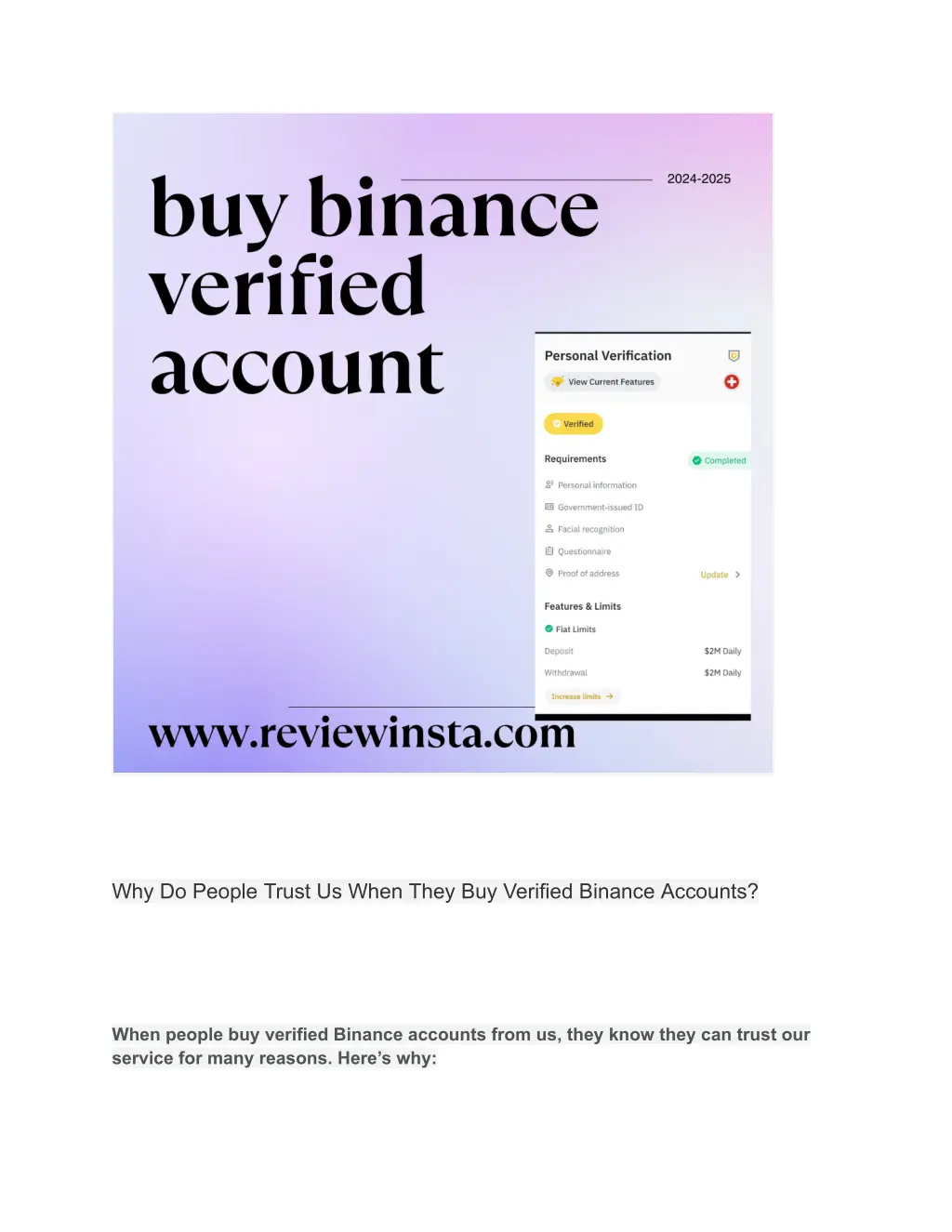 why do people trust us when they buy verified