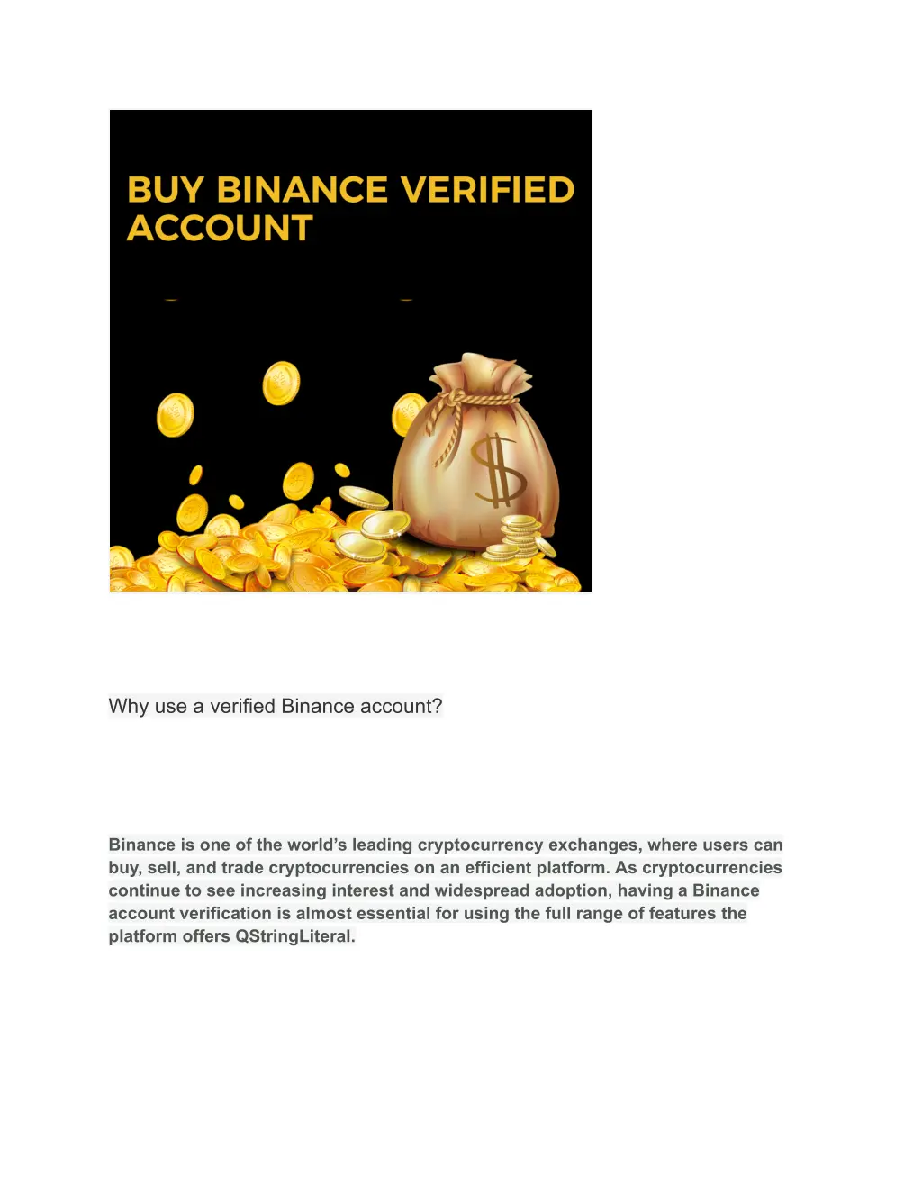 why use a verified binance account