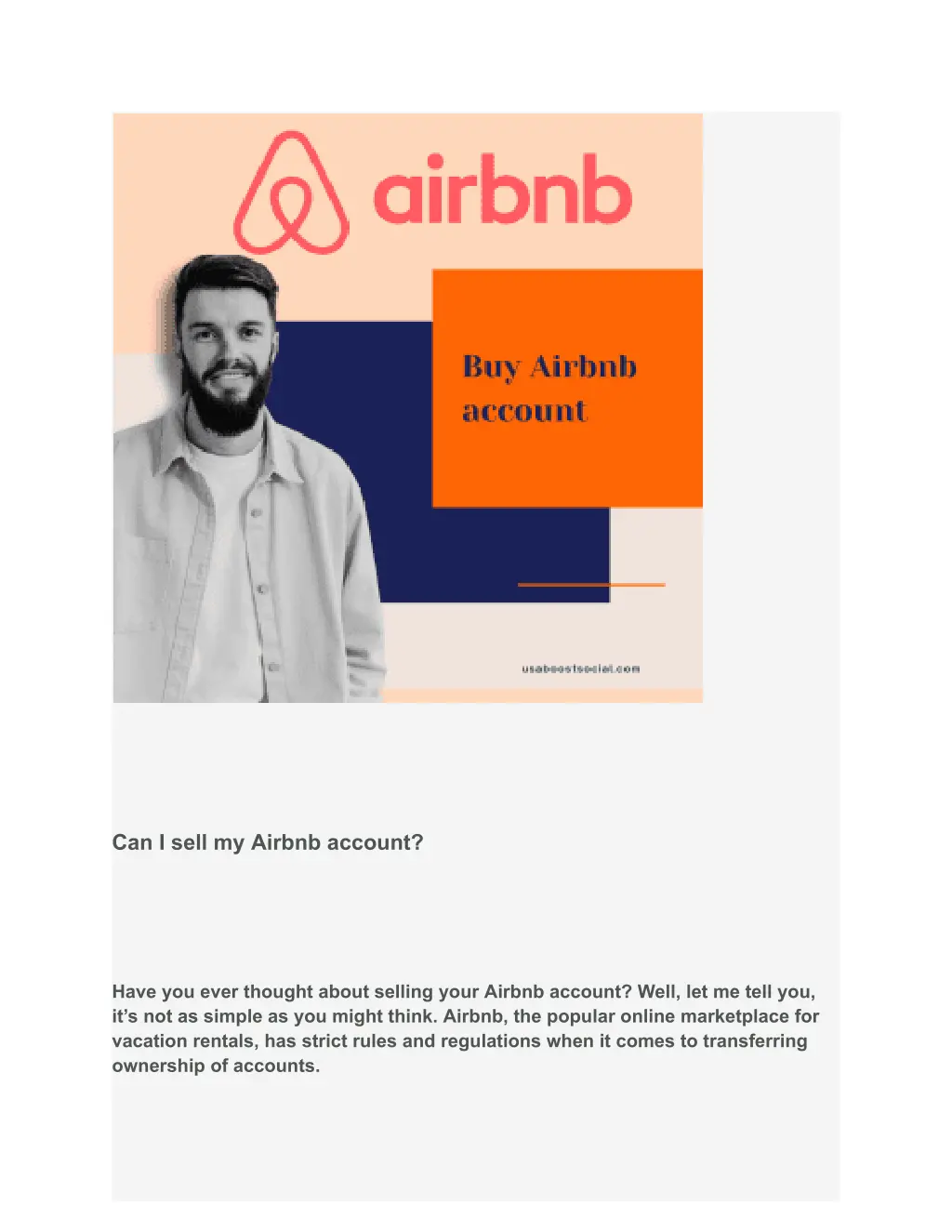 can i sell my airbnb account