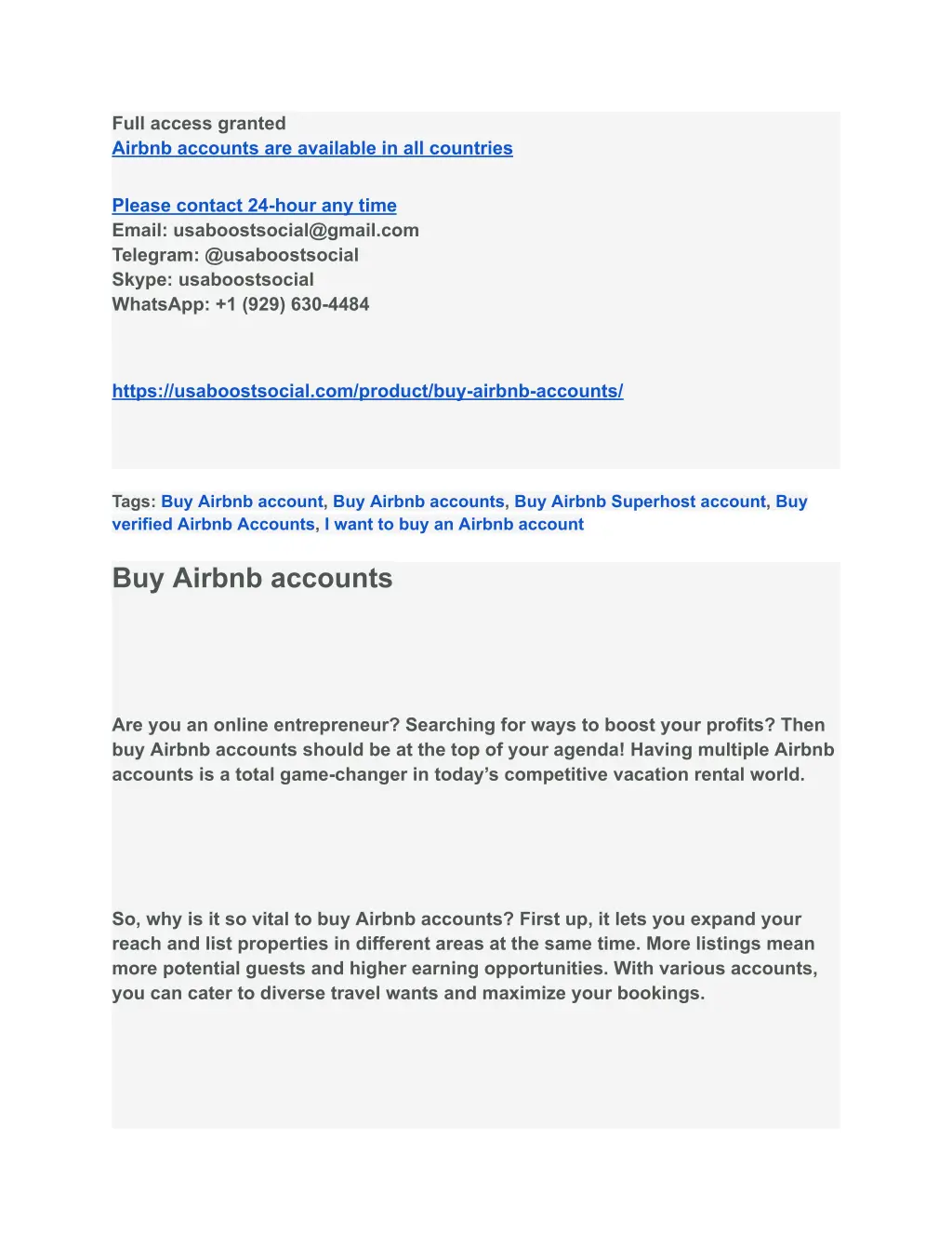 full access granted airbnb accounts are available