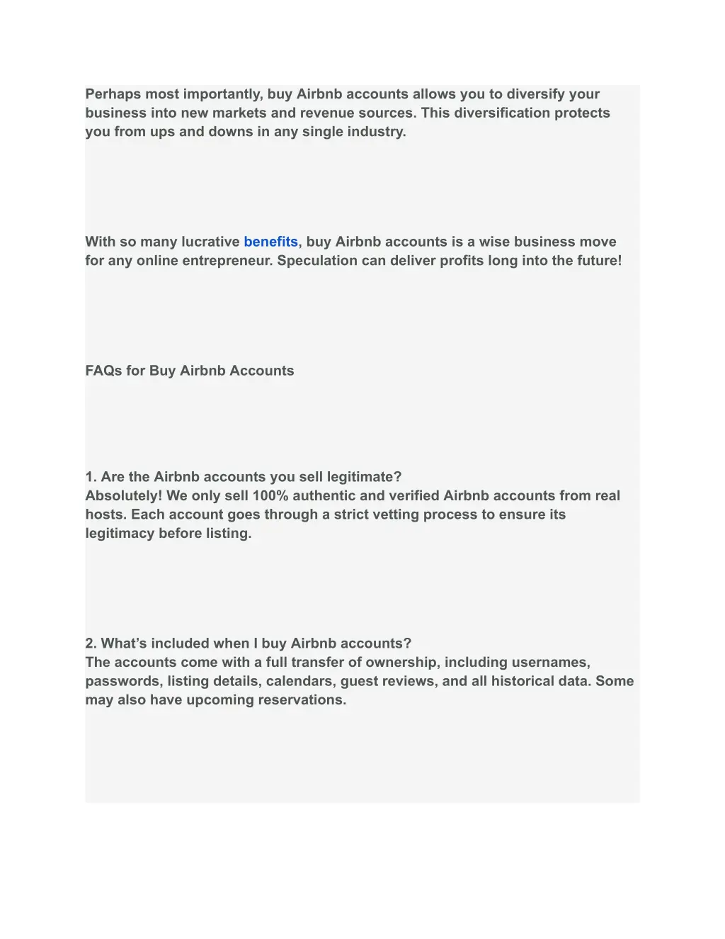 perhaps most importantly buy airbnb accounts