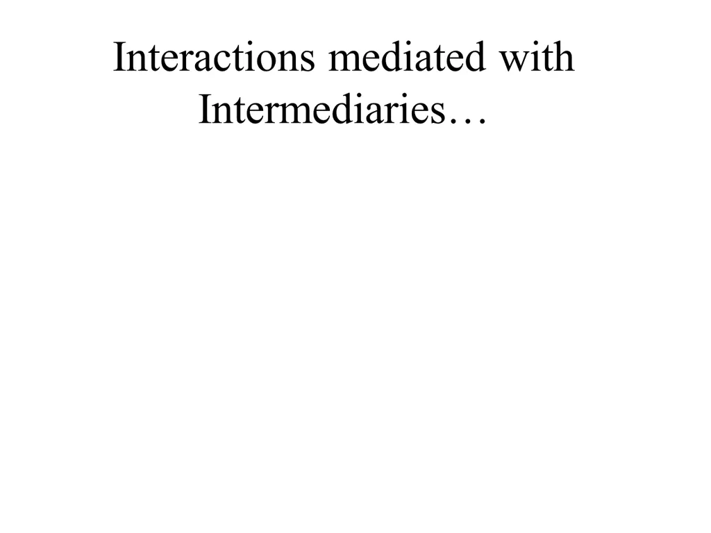 interactions mediated with intermediaries