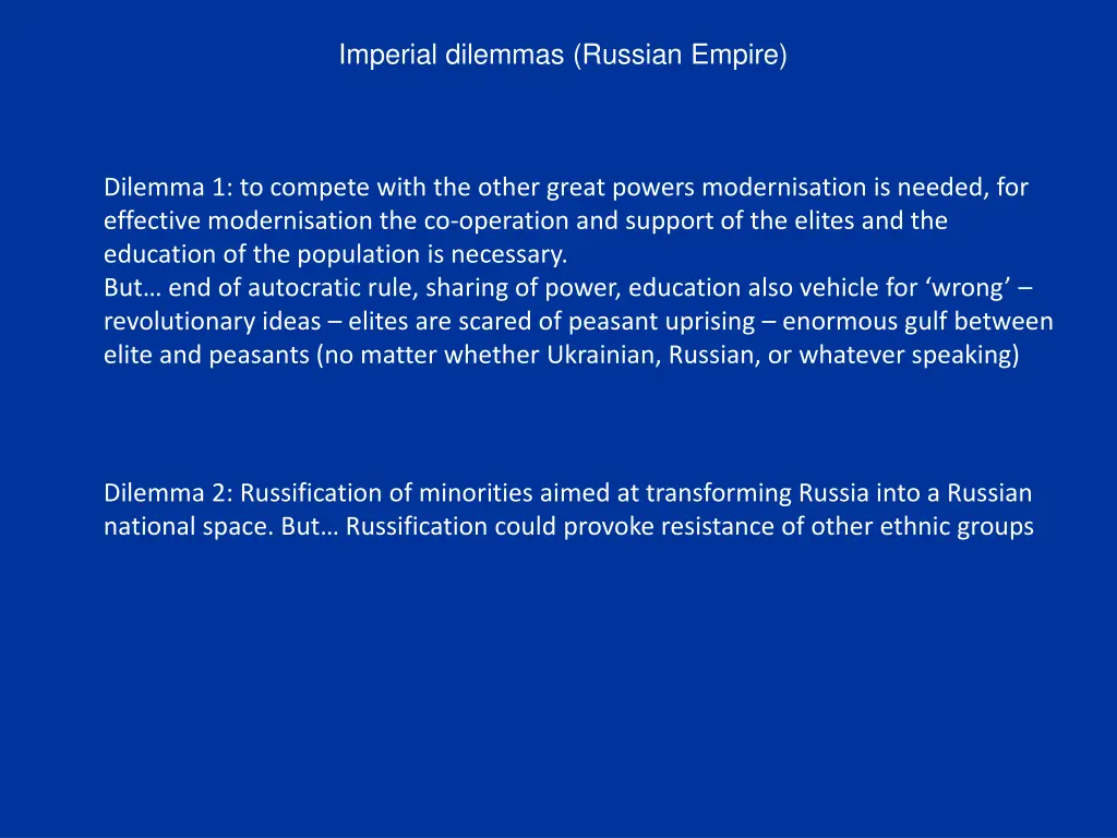 imperial dilemmas russian empire