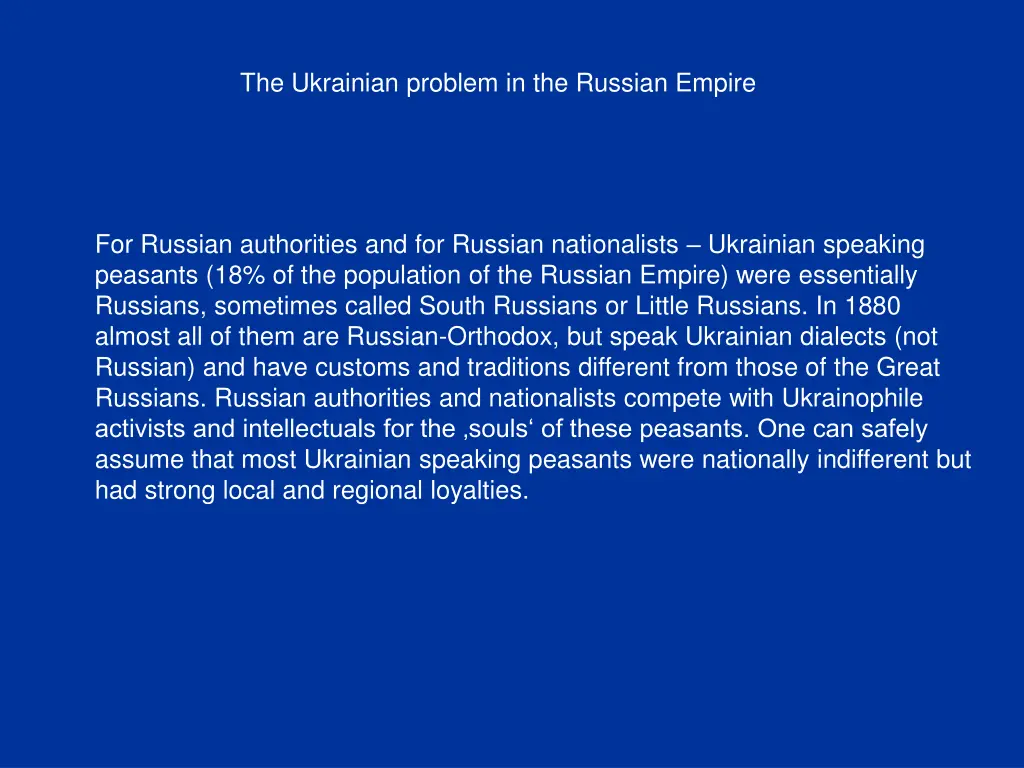 the ukrainian problem in the russian empire