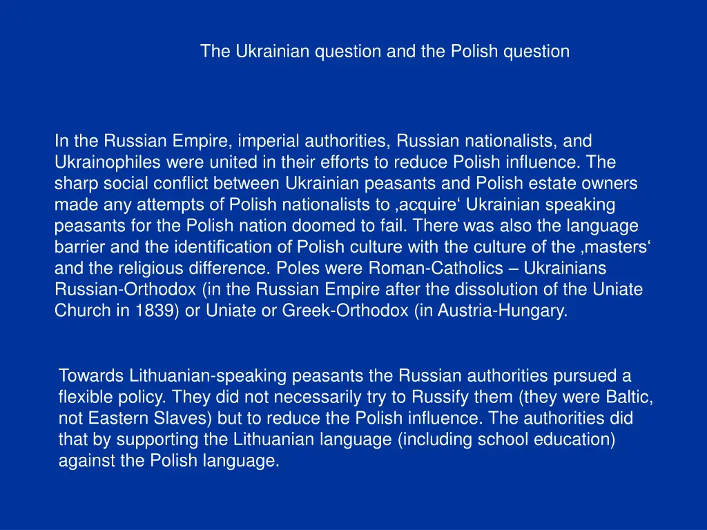 the ukrainian question and the polish question