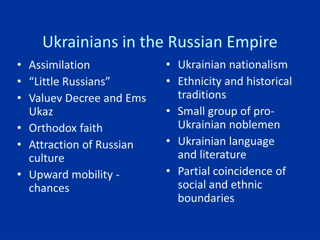 ukrainians in the russian empire assimilation