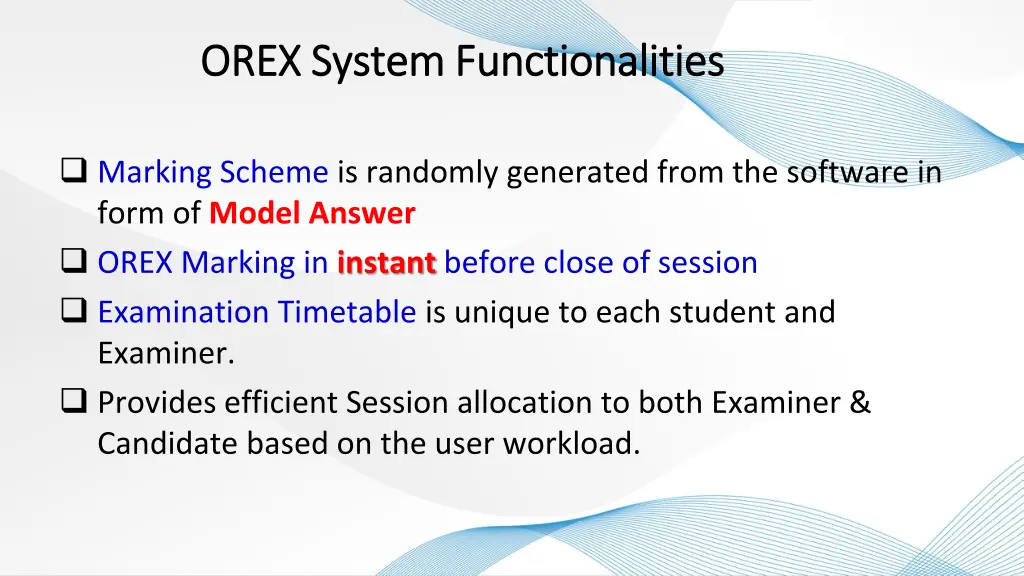 orex system functionalities orex system 1