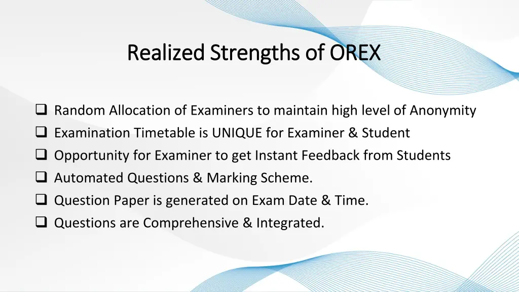 realized strengths of orex realized strengths 1