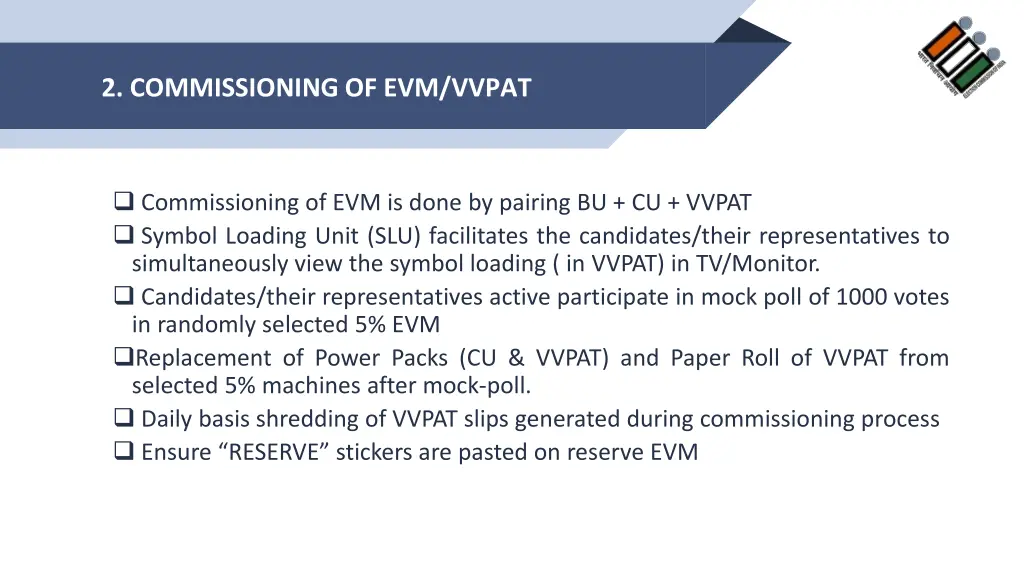 2 commissioning of evm vvpat