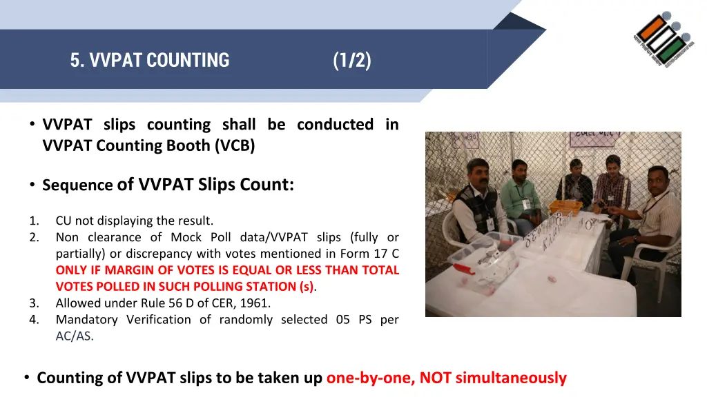 5 vvpat counting 1 2