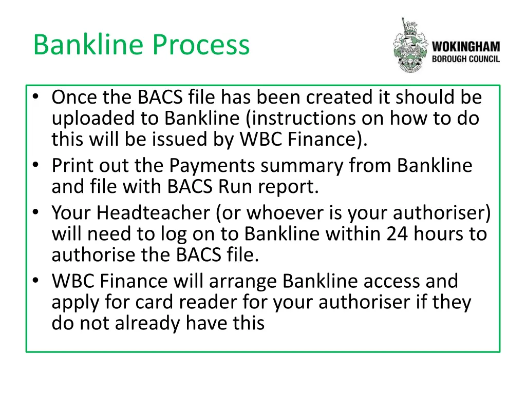 bankline process