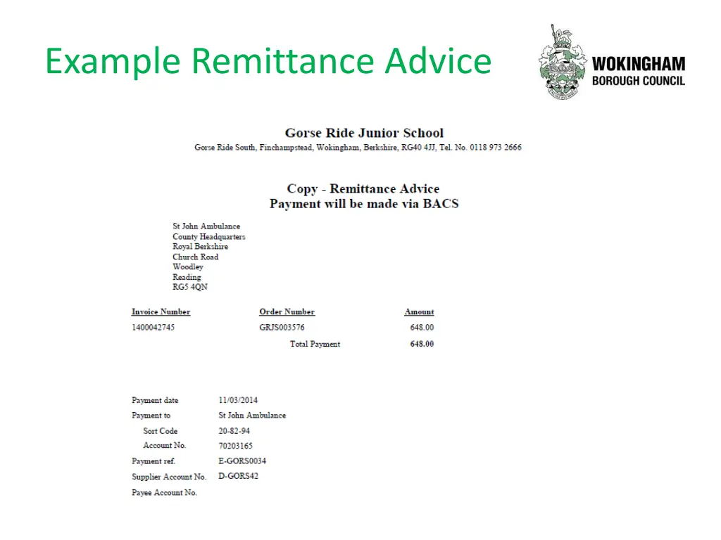 example remittance advice