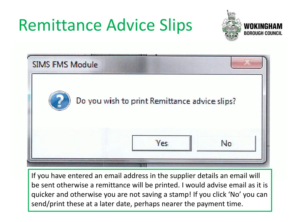 remittance advice slips