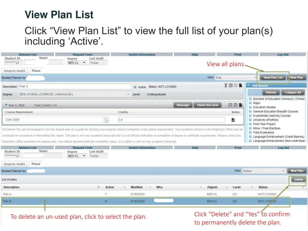 view plan list click view plan list to view