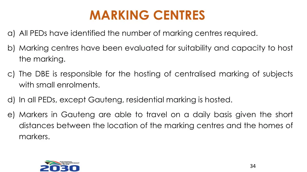 marking centres