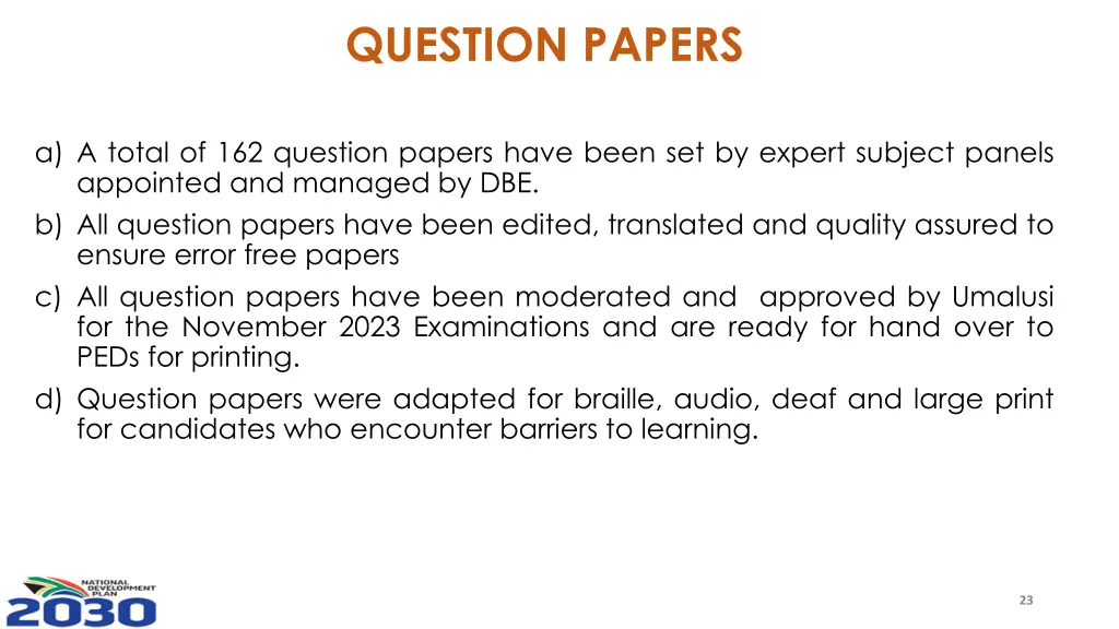 question papers